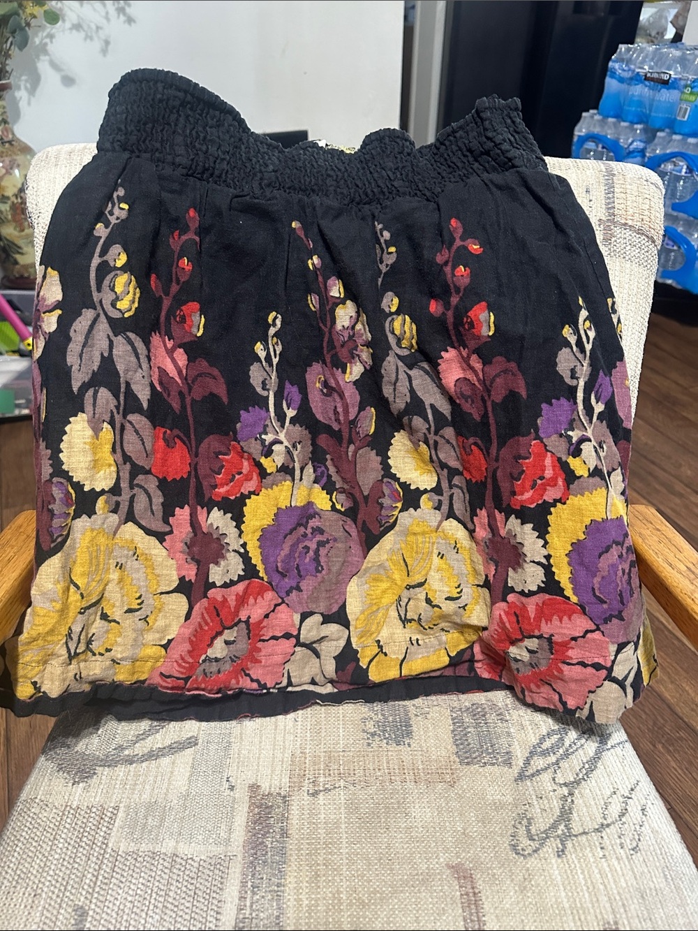 Free People Black Floral Embroidered Skirt